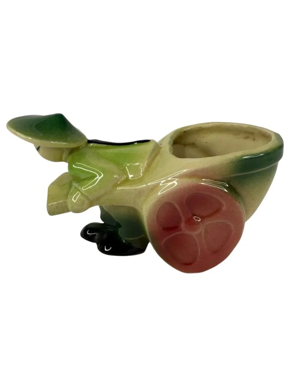 Vintage Shawnee Pottery‎ Planter Chinese Asian Man Pulling Rickshaw Cart #539